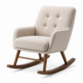 Gepolsterter Retro-Schaukelstuhl in Beige und Braun, 75 × 90 × 98 cm