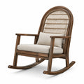 Holz und Rattangeflecht mit Armlehnen und Polsterung, Braun/Beige, 96 × 69 × 112 cm