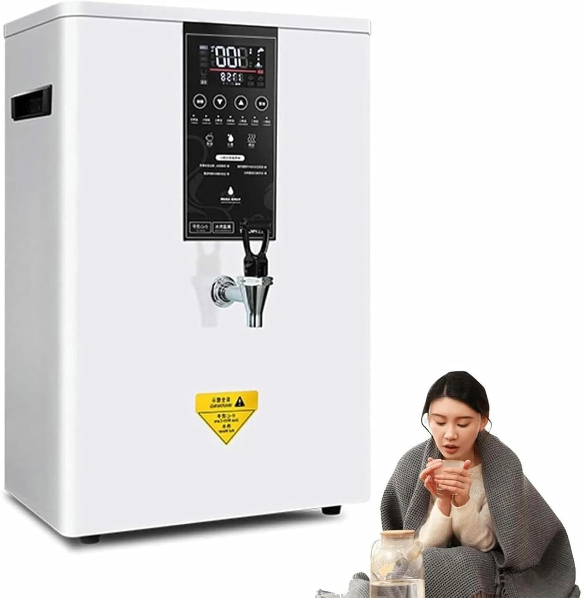 Dystrybutor gorącej wody RayGenius, 50 l, 350x280x620 mm – 220 V, Biały, czajnik elektryczny 50 l - biały, LCD ekran – profesjonalny, biały 50 l-biały