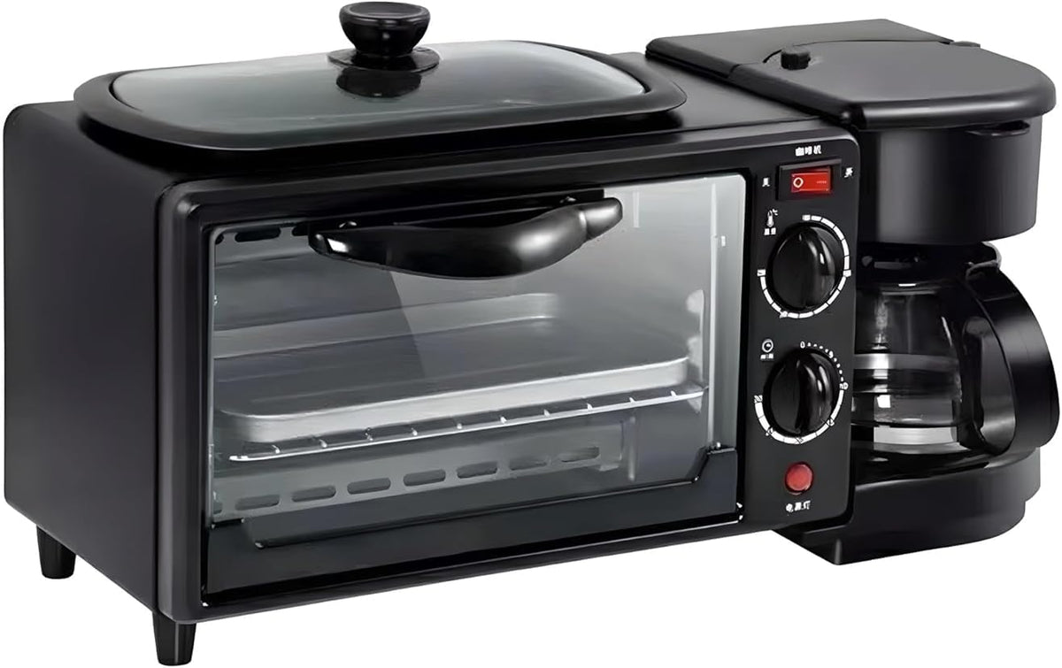 Grill, 9 l, 3 W, Czarny / Srebrny – 3 w 1, Piec elektryczny, dotyk, Cool dotykowy design sejf – Producent śniadanie 3 w 1