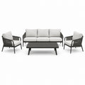 4-teiliges Gartenmöbel-Set Anthrazit/Hellgrau mit Dreisitzer-Sofa 190 × 78 × 78 cm, 2 Sesseln und Couchtisch