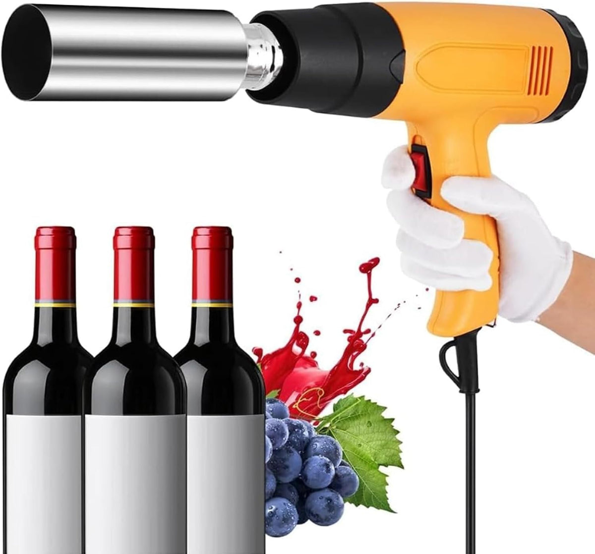 Pompy do wina, 50 mm, Szary – stal nierdzewna, Heat- retractable, 50 do 550°C, Wine Bottle Packaging maszyna