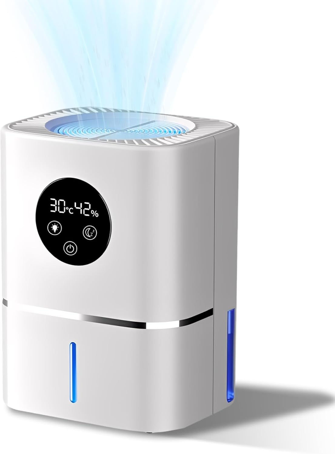 EPROICKS Osuszacz powietrza – 30 m, 30 dB, Czarny, oświetlenie LED – Denawilżacz, cichy, nadaje się do około 5- 30 m2 pokoi, takich jak sypialnie