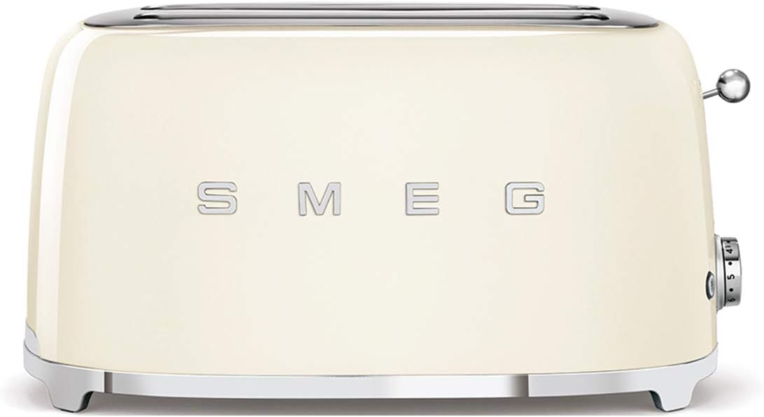 Grill Smeg, TSF02CREU, 1500 W, 36 mm – 240 V, Czarny, TSF02CREU Elektryczny grzejnik, rozmrażanie – toster 4 plastry, 2 szczeliny 36 mm