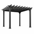 Freistehende Aluminium-Pergola mit offenem Lamellendach, 300 × 300 × 250 cm, Schwarz
