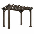 Freistehende Holzpergola 305 × 305 × 244 cm, Dunkelbraun und Schwarz, mit offenem Rankdach