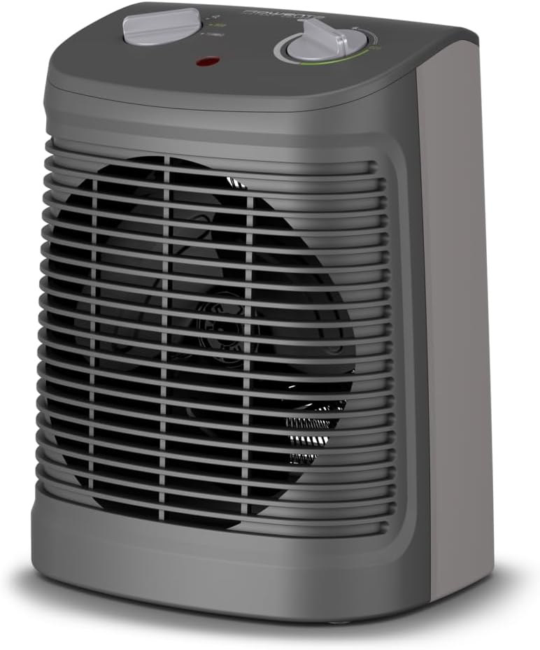 Rowenta Grzejnik elektryczny, SO2320F2, 2000 W – Szary, termostat regulowany, wymiary indywidualne, tłumik – 2 tryby zasilania