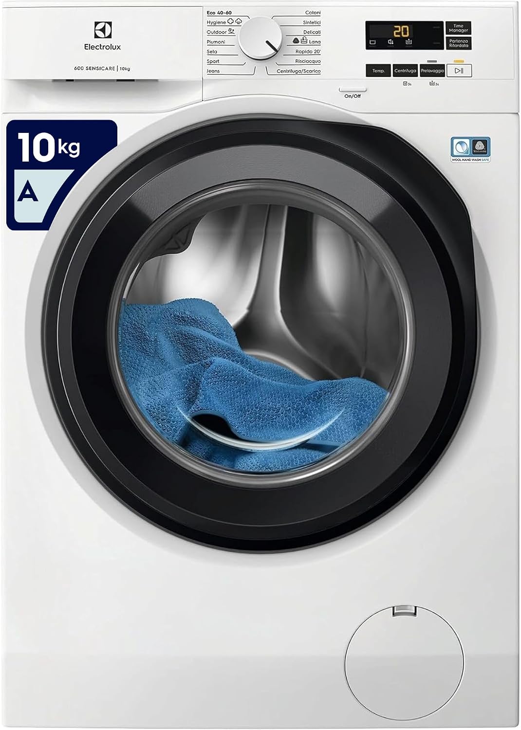 Electrolux Pralka, EW6F110G, 847 x 597 x 636 mm – 10 kg, Biały, EW6F110G ładowana od przodu, technologia SensiCare – seria 600, 1351 obrotów na minutę