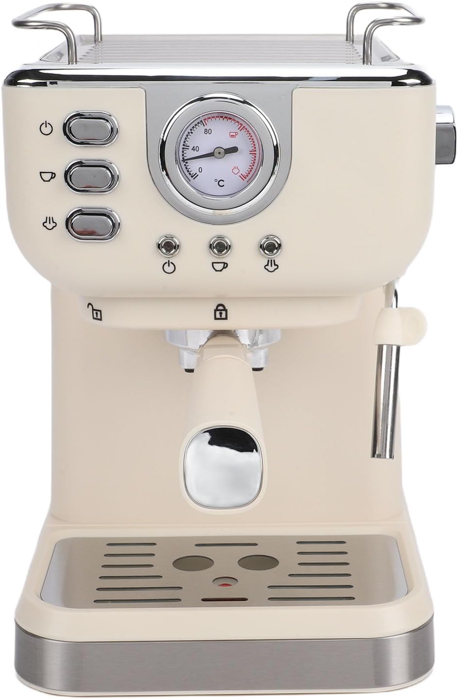 Ekspres do kawy SUNGOOYUE, 1050 W, 20 Bar – 1,5 L, Kremowy, stal nierdzewna, Półautomatyczny 1050 W 20 Barów z dyszą Pary