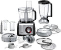 Bosch Robot kuchenny, MC812S865, 1250 W, 3,9 l – 1,5 kg, Srebrny/Grafitowy, Kompaktowy MC812S865 MultiTalent 8, Tworzywo Sztuczne