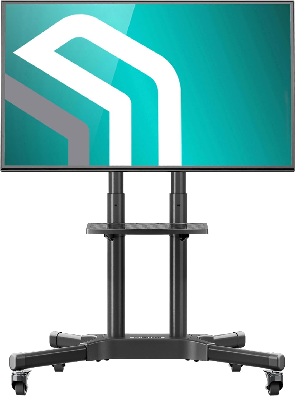 Stojaki podłogowe ONKRON, TS1351-B – 65 cali, 45 kg, Czarny, Szafka TV TS1351-B – klasa energetyczna E, kółka poruszające się, Max VESA 600x400