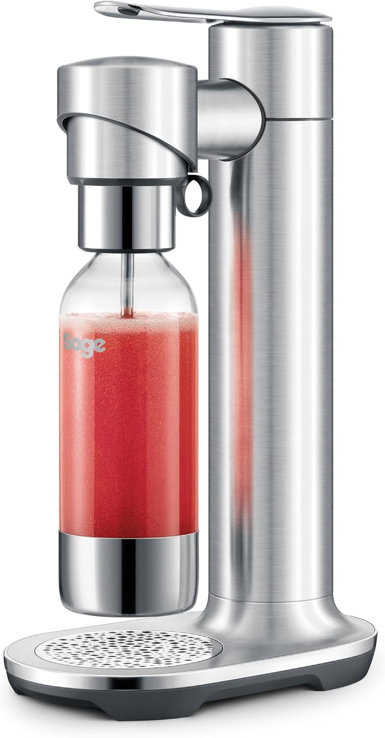 Maszyny do wytwarzania wody i napojów gazowanych Sage, CO2, 60 l, Srebrny – stal nierdzewna, Zlewozmywak kuchenny CO2, 1 l butelka Zawarte