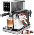 Ekspres do kawy Profi Cook – 20 bar, 0,6 l, Czarny / Srebrny, stal nierdzewna – Nespresso ES 1266 2in1 Espresso maszyna, uchwyt na filtry cappuccino