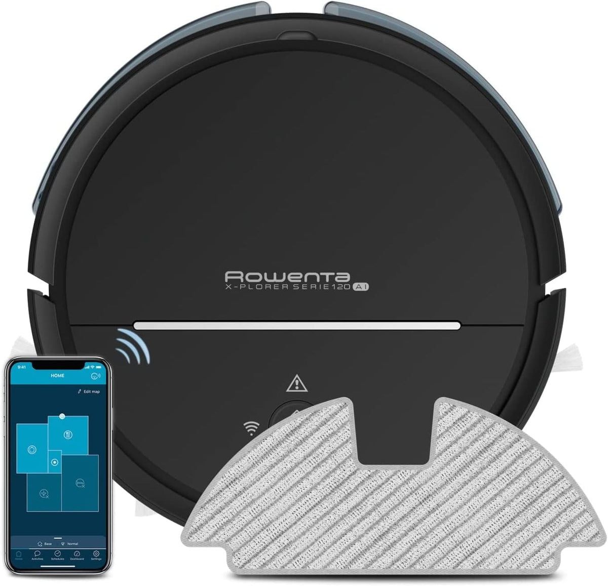 Rowenta Robot sprzątający, odkurzacz automatyczny, RR7875, Czarny – Serie 120 RR7875 Odkurzacz, Nawigacja AI