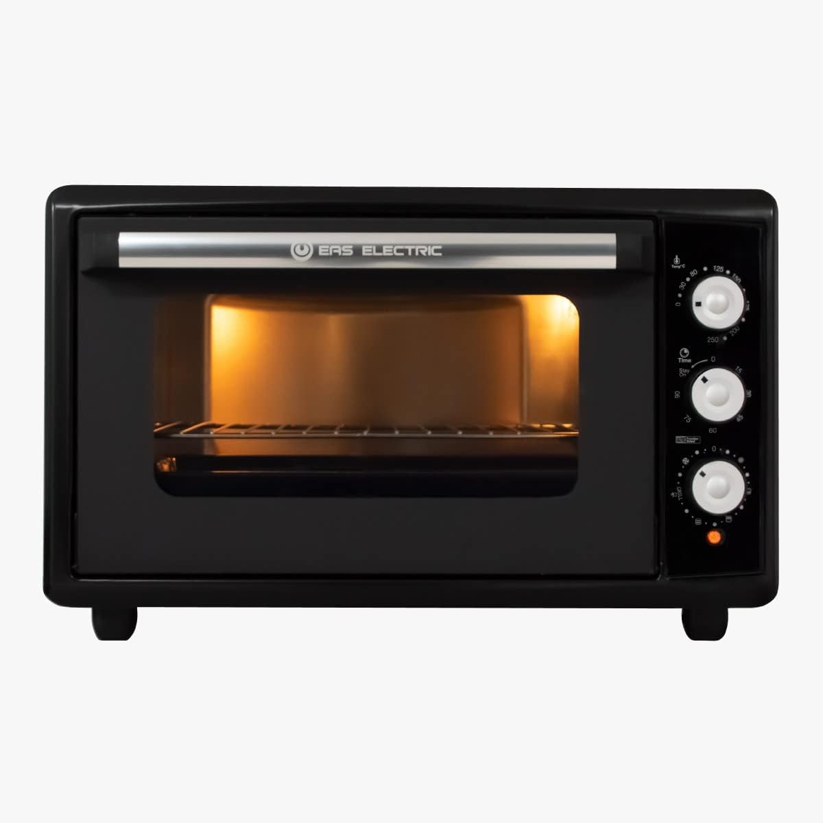Grill EAS ELECTRIC – ENV50T, 50 l, 36,5 x 58,3 x 49,2 cm, Czarny / Srebrny – mini piekarnik, Kuchenka mikrofalowa ENV50T, zegar, kompaktowy