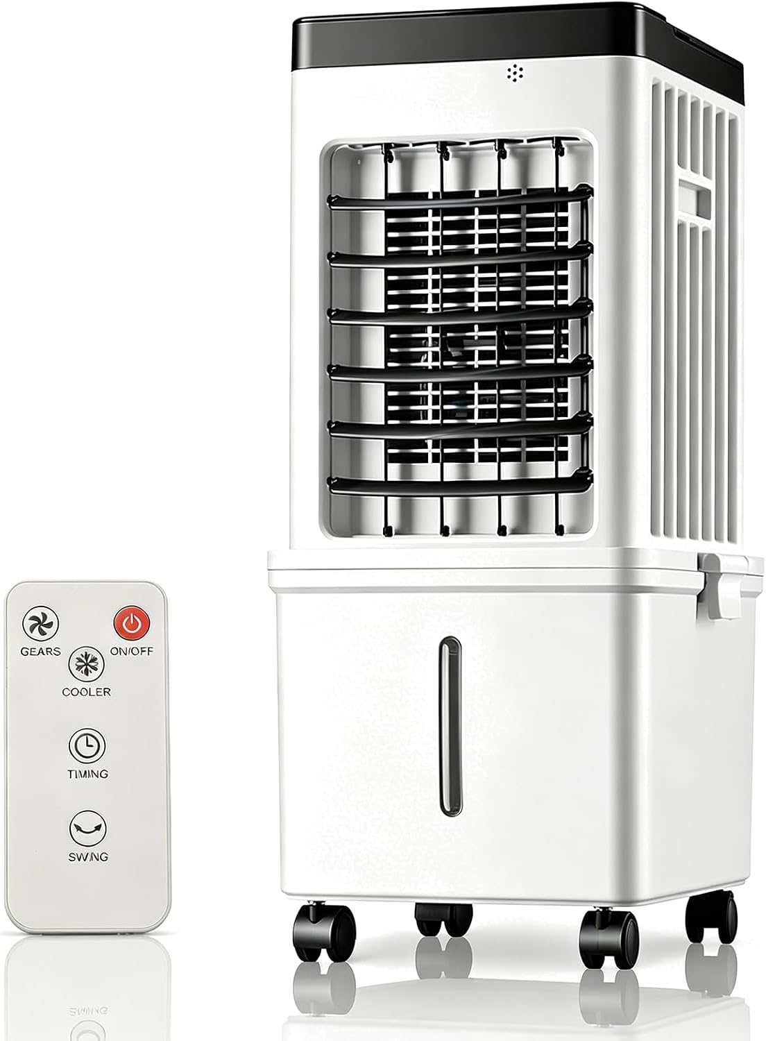 Klimatyzator przenośny XDTKJDZ, klimatyzator mobilny, 15 l, 23 × 27 × 60 cm – 23.6 W, Biały, oświetlenie LED, Odświeżacz powietrza – przenośne