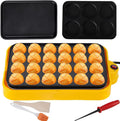 Kuchenki wielofunkcyjne, 800 W, 35 x 23 x 7 cm – Czarny, stal nierdzewna, funkcja grilla, Maszyna w Takoyaki – 2 strefy temperatur, dla naleśników