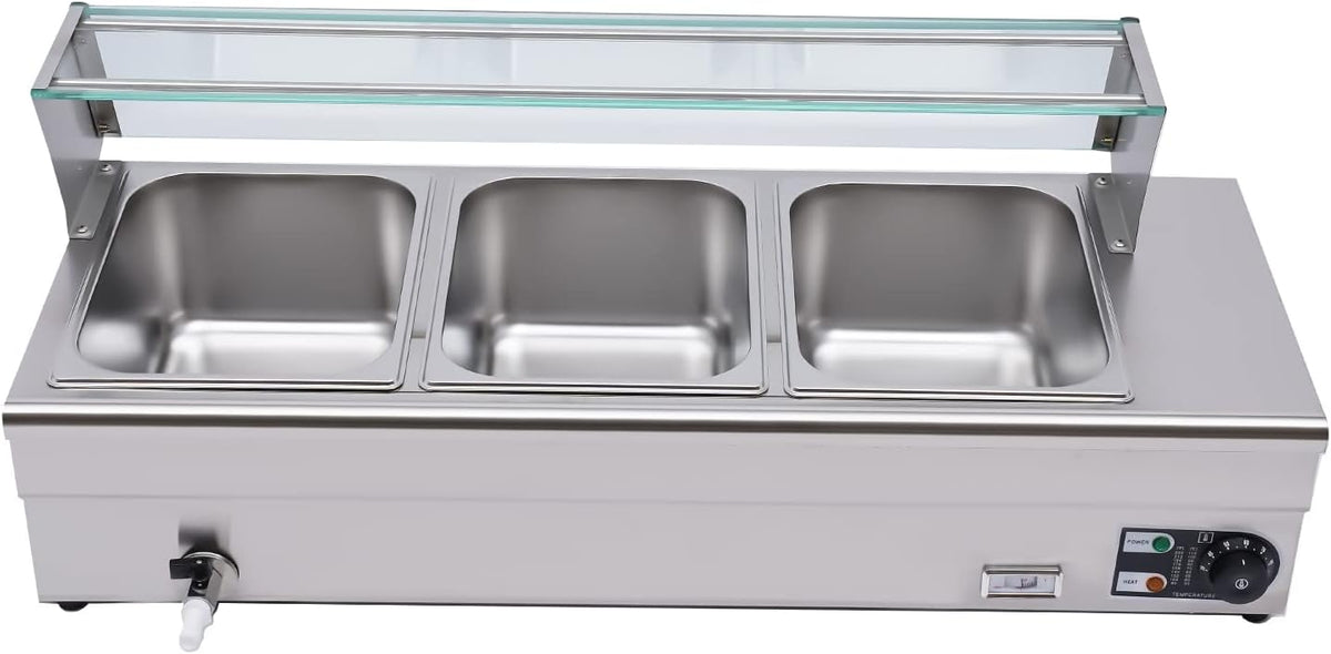 Płyta grzewcza Queeucaer, 6.34 l – 1200 W, 31 x 25 x 6 cm, Przezroczysty, Bufetowa – restauracja, 6.34 l z płytą ze szkła hartowanego