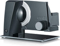 Krajalnica GRAEF, S12002, 20 mm – 170 W, Srebrny, stal nierdzewna, Bezpieczeństwo S12002 – czarny SLICER, regulowany krój 0- 20 mm, płyta szklana
