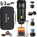 Ekspres do kawy ALNOTEC, 220 V, 20 bar, 60 ml – Czarny / Srebrny, USB, 8 g / 16 g Maszyna do kawy, Okładka + Wsparcie – Przenośne, Elektryczna