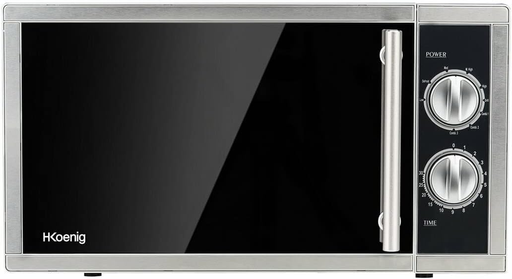 Grill H.Koenig, VIO7 – 23 l, 1000 W, 34 x 22 x 32 cm, Czarny/Srebrny – timer, VIO7 kuchenka mikrofalowa z em, 9 programów, pojemność 23 l – moc 1000 W