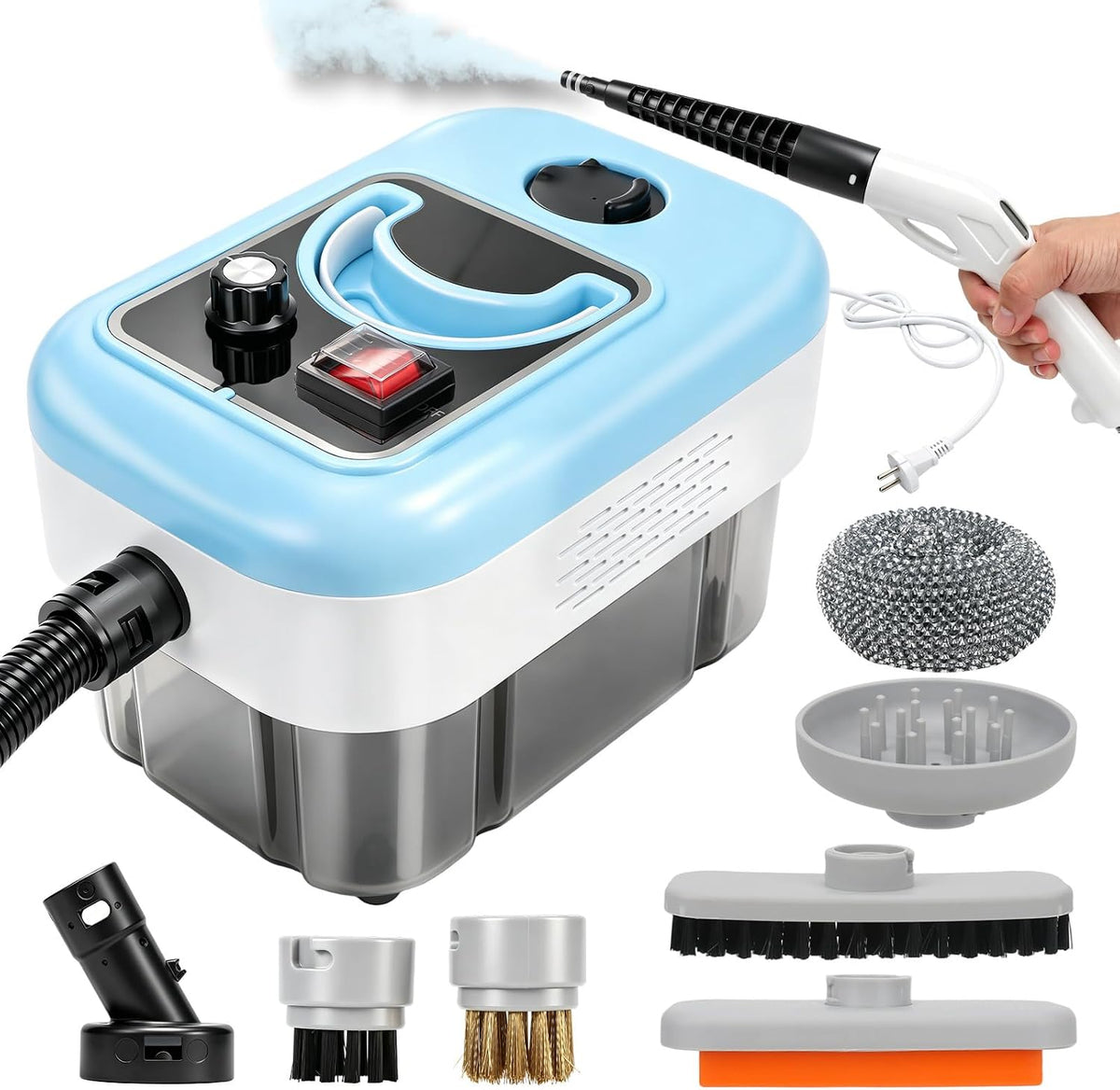 Myjka parowa kswiown, 5 l, Czarny – Czyszczenie parowe, przenośne, duży zbiornik, korzystanie z podłogi – kuchnia, samochód