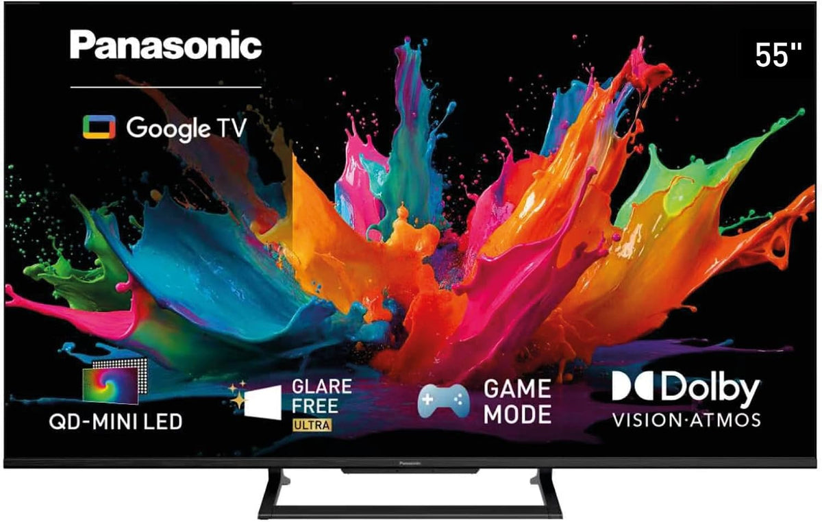 Monitor komputerowy Panasonic – W90C, 55 cali, Czarny, oświetlenie LED – Bluetooth, TN- 55 W90C Smart TV, 120 Hz, 4K UHD – 4K QD- Mini LED
