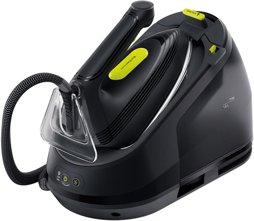 Generator pary Braun, IS3257BK – 1,8 l, 2200 W, 125 g, Czarny/Żółty – CareStyle 3 IS3257BK stacja parowa z technologią FreeGlide 3D
