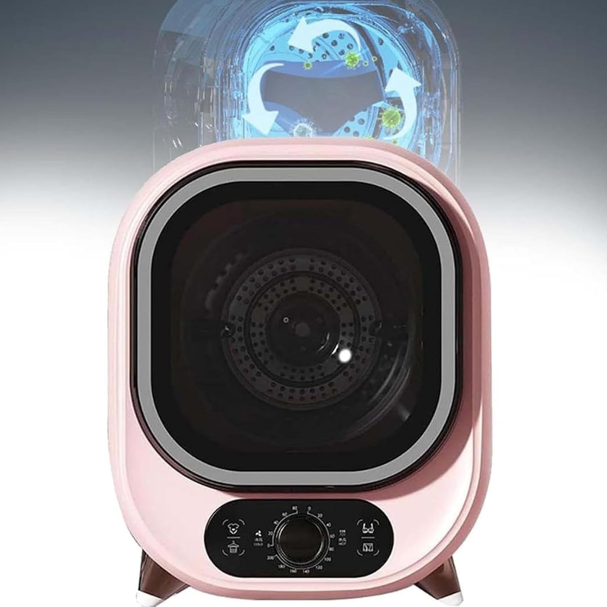 DPQYJPP Suszarki z pompą ciepła – 450 W, 5 kg, 1,4 m, Srebrny / Różowy – stal nierdzewna, suszarka z pompą ciepła, Suszarka 450 W, przenośna
