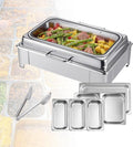 Kredens Acentesoft, 9 L, 53 x 32,5 x 6,5 cm – 400 W, Srebrny, stal nierdzewna, Chafing Dish 9L z Termostatem – Profesjonalny Podgrzewacz Bufetowy Inox