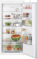 Bosch Lodówka – KIR415SE0, 204 l, 54.1 x 54.1 x 54,8 cm, Biały – miejsce do przechowywania, 1 Zintegrowane drzwi ze suwakiem 204 l - KIR415SE0
