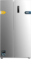 Cecotec Lodówka, 562 l, 177 cm – Srebrny, stal nierdzewna, No Frost, kompresor – Bolero CoolMarket SBS, Inwerter, Szybkie Zamrażarka