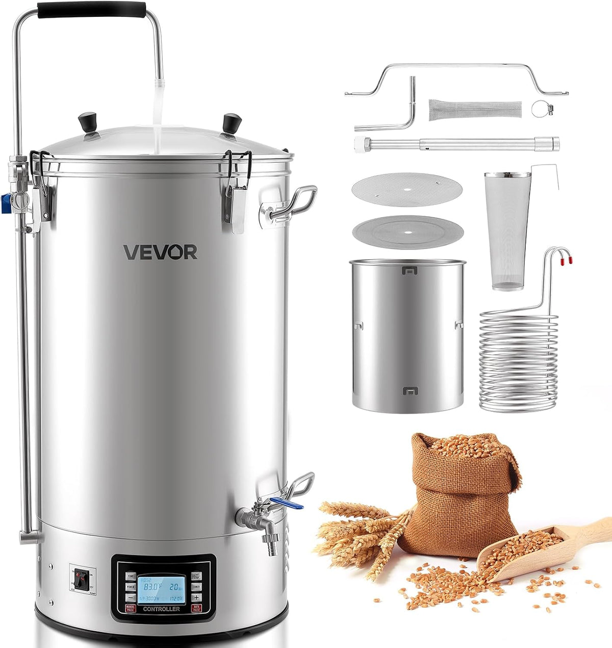 VEVOR Zestawy do parzenia domowych wyrobów tytoniowych, 60 l – 480 x 450 x 920 mm, 36.22 W, Czarny, Brasser Maison – dla Brasseur Maison