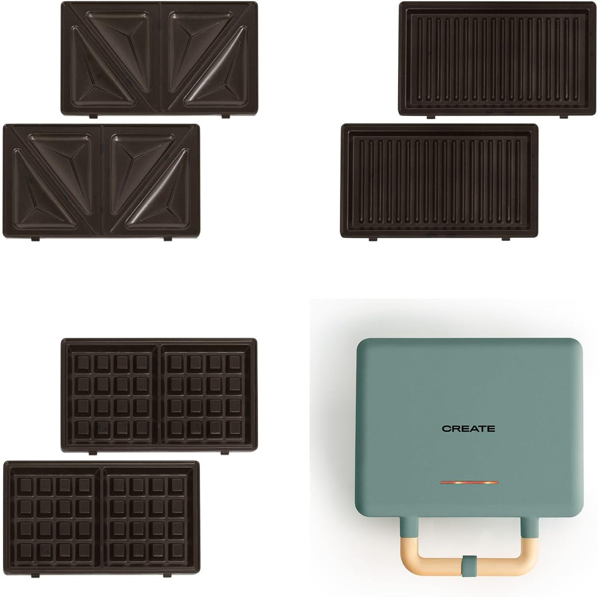 Grill CREATE, 800 W, Zielony – STUDIO / Apparel, powłoka nieprzylegająca