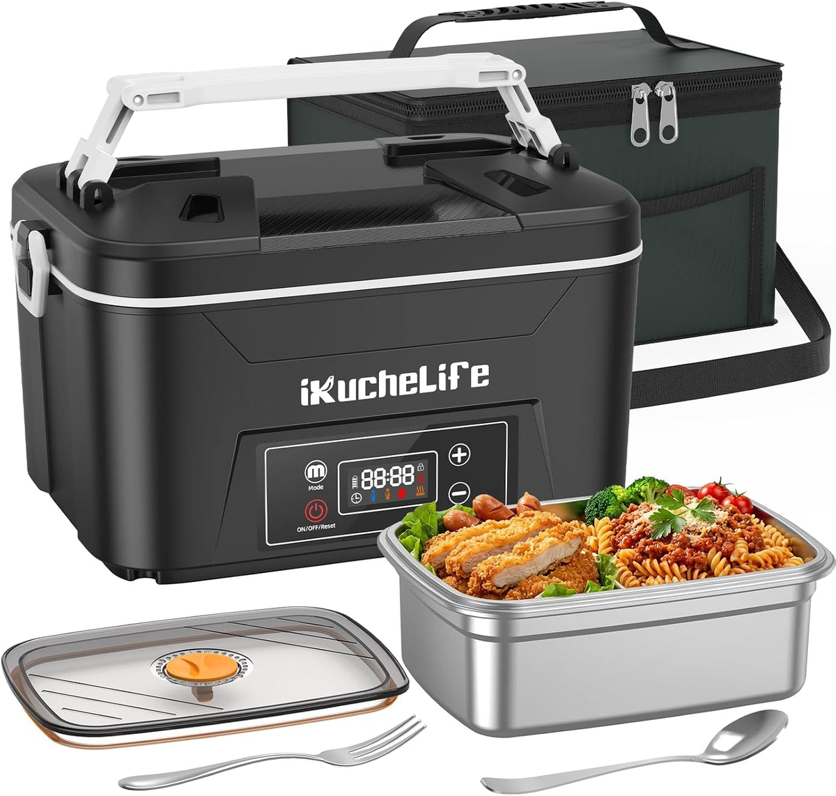 Pudełka na lunch ikuchelife, 1.2 l, Srebrny, Podróże – praca, biuro