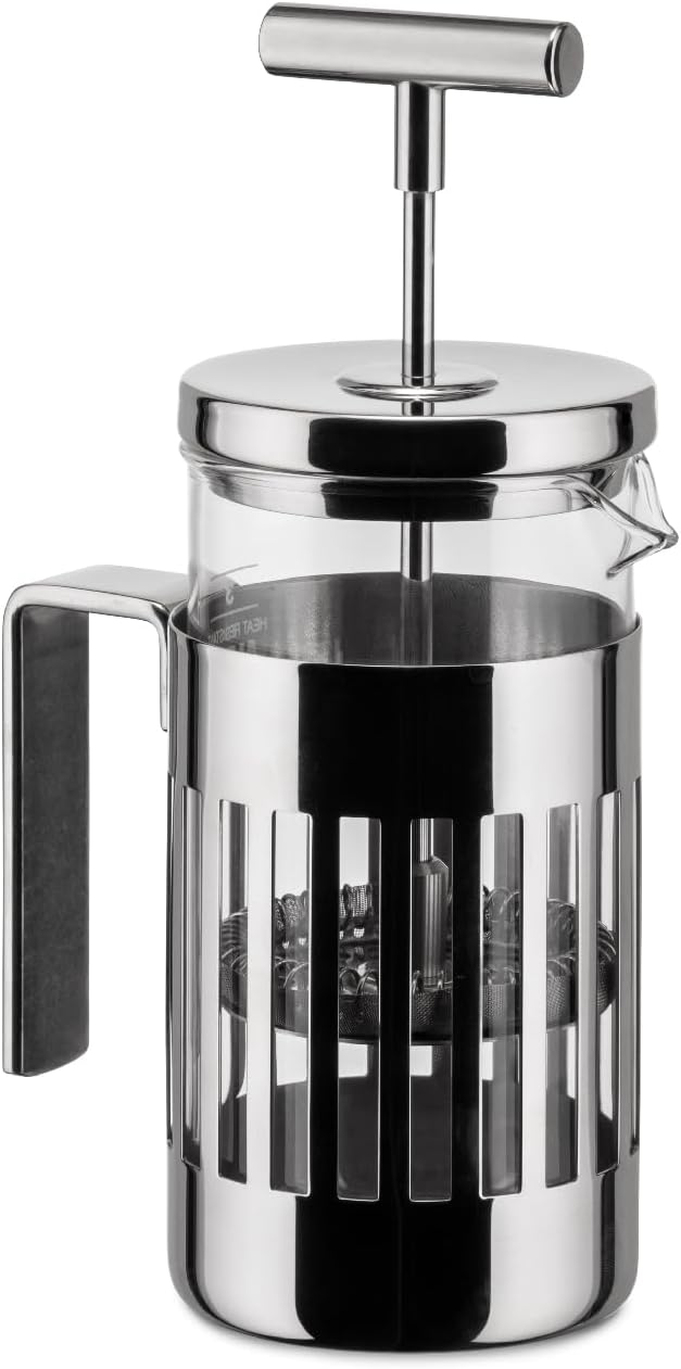 Alessi Ekspres do kawy, 12 cm – Srebrny, Filtr do kawy, 3 kubki, (9094/3)