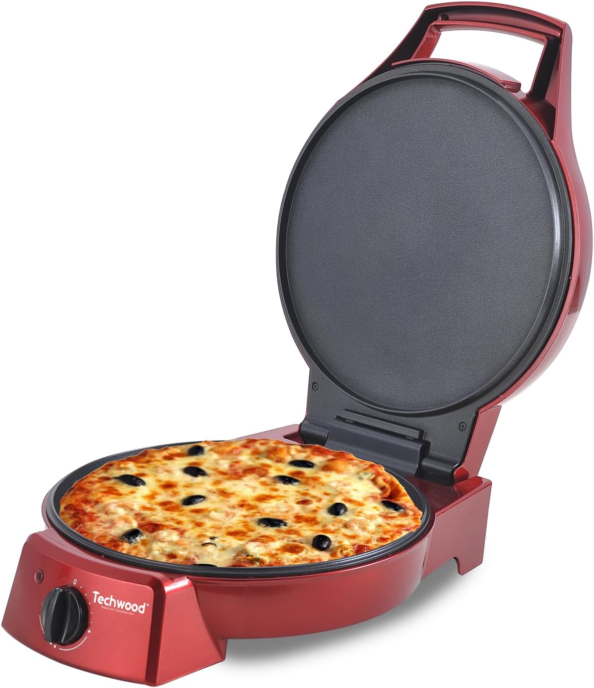 Grill BM TOOLS – 30 cm, 240 V, 1800 W, Czerwony – piec do pizzy, Pizza piekarnik elektryczny, z powłoką nieprzywierającą powłoki
