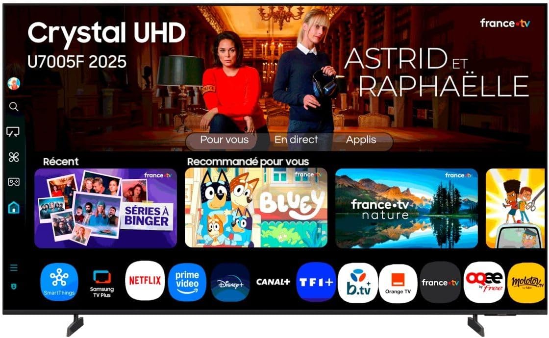 Samsung Telewizor Smart TV, U7005, 55 cali – Czarny, telewizor, U7005 Smart TV, 4K UHD – Niesamowite kolory z procesorem Crystal 4K