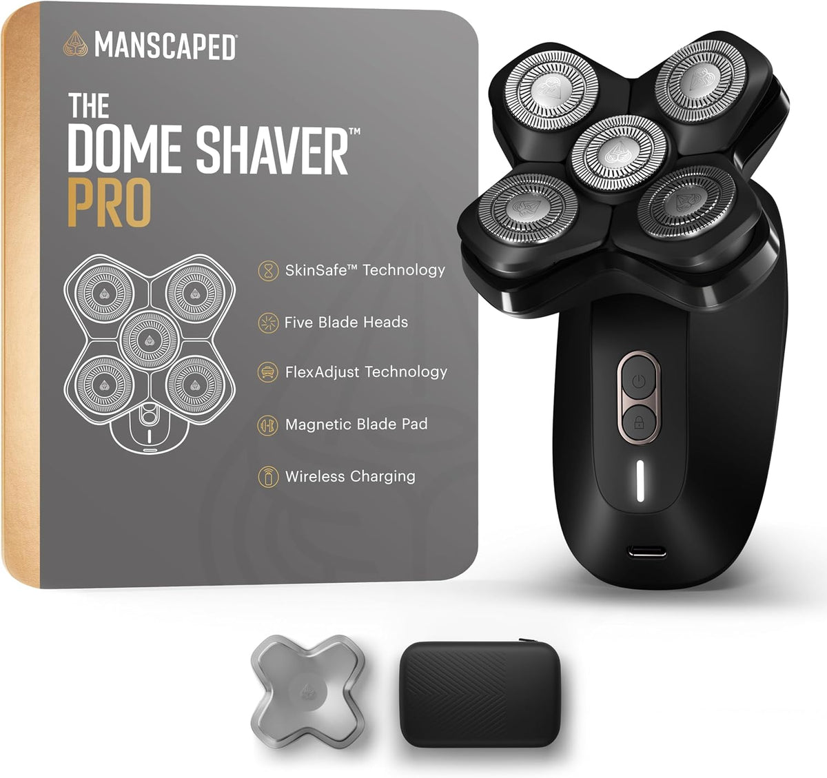 Manscaped Refining The Gentleman Ostrokrzew paragwajski, IP65, Czarny – USB, praca bezprzewodowa, Golenie, bezprzewodowe – do głowic dla mężczyzn