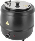 Kredens POTYYH – 10 l, 400 W, 35 x 38 cm, Srebrny – ogrzewacz elektryczny, wymienna wkładka ze stali nierdzewnej i pokrywka z zawiasami