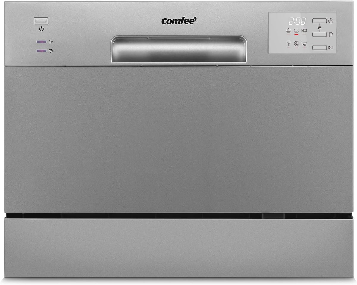 Zmywarka Comfee, CDWMT0602ESD, 47 dB, 250 mm – Srebrny, oświetlenie LED, kompaktowa, 6 programów – 'CDWMT0602ESD- EU, srebro, Cycle H- TEMP 70°C
