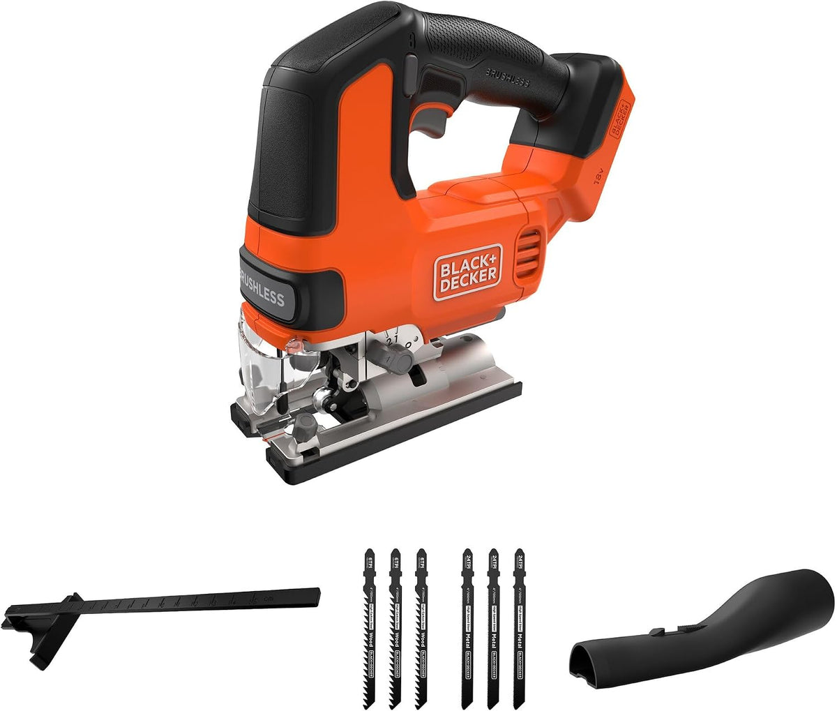 Piły skokowe BLACK+DECKER, BLCJS78NZ, 18 V – 25,4 mm, Czarny, metal, oświetlenie LED – praca bezprzewodowa, bezprzewodowy, czarny BLCJS78NZ-XJ