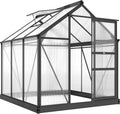 Outsunny Szklarnie, 190 x 192 x 201 cm – Szary/Przezroczysty, aluminium, Szklarnia aluminiowa, 3,65 m2 – okno dachowe, drzwi przesuwne 4 mm