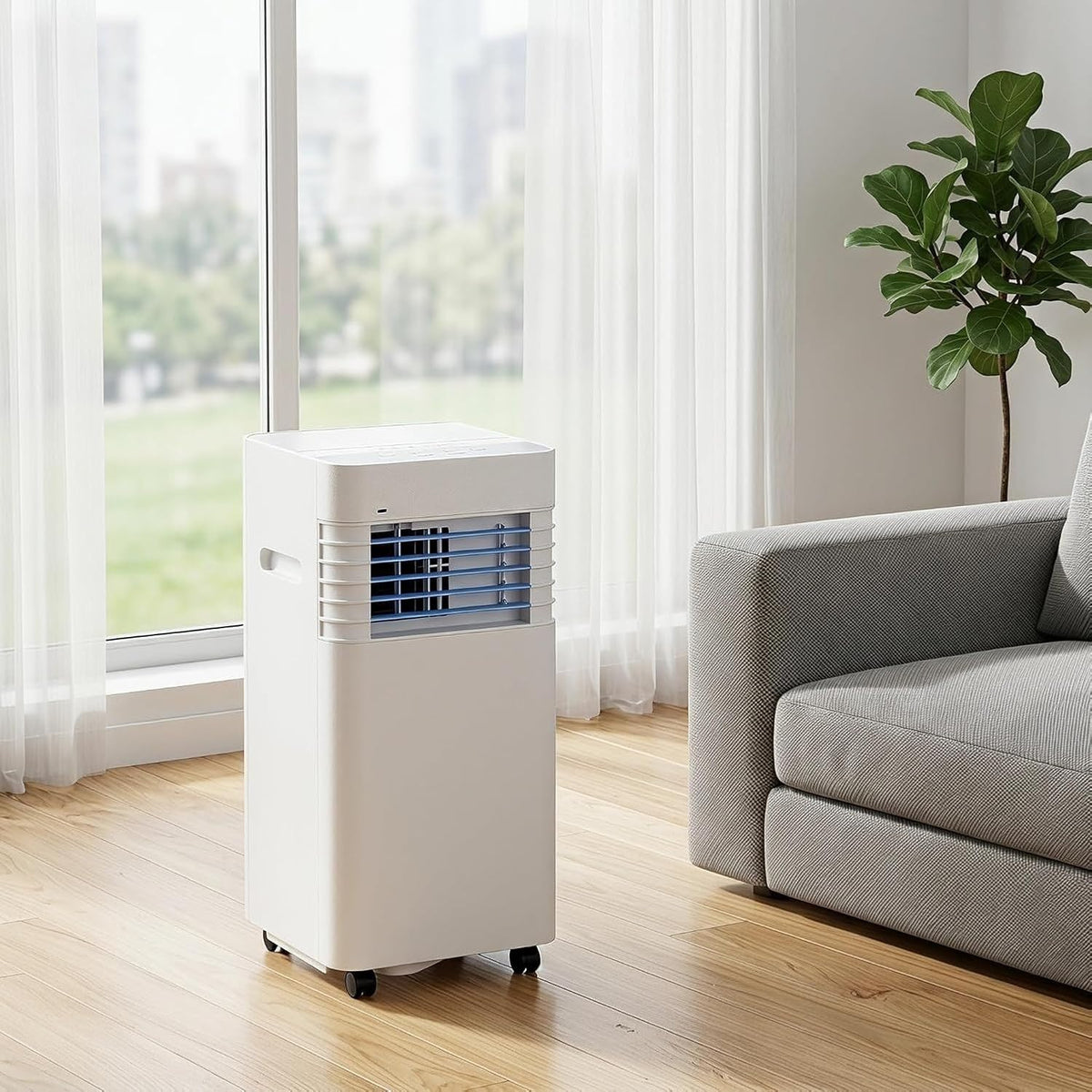 Klimatyzator przenośny ZJHHRZ, klimatyzator mobilny, 5000 BTU – Czarny, Klimatyzator 24H, zegar, 2 prędkości
