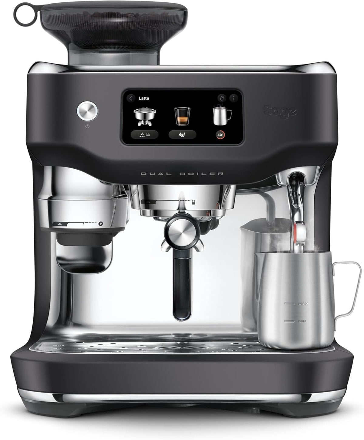 Sage Appliances Ekspres do kawy, 58 mm, Czarny/Srebrny, Sage - The Oracle Dual Boiler – Cappuccino, Flat White - Czarna Trufla