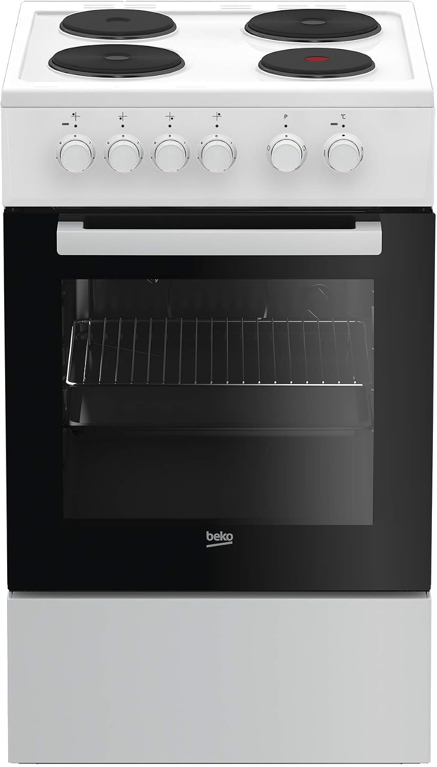 Beko Płyta grzewcza, FSS56000GW – 50 cm, Biały, kuchenka z piekarnikiem, samotne – białe, czyszczenie SteamShine