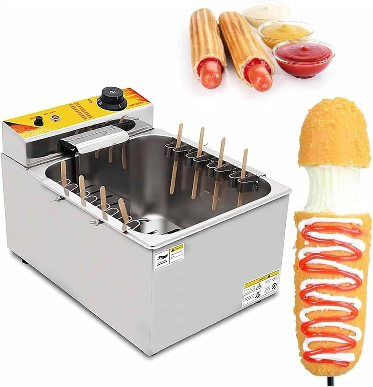 Pink Beryl Aparatura do hot dogów, 12 l, 1900 W – 585 x 370 x 370 mm, Srebrny, stal nierdzewna, Maszyna – Profesjonalne, Restauracja