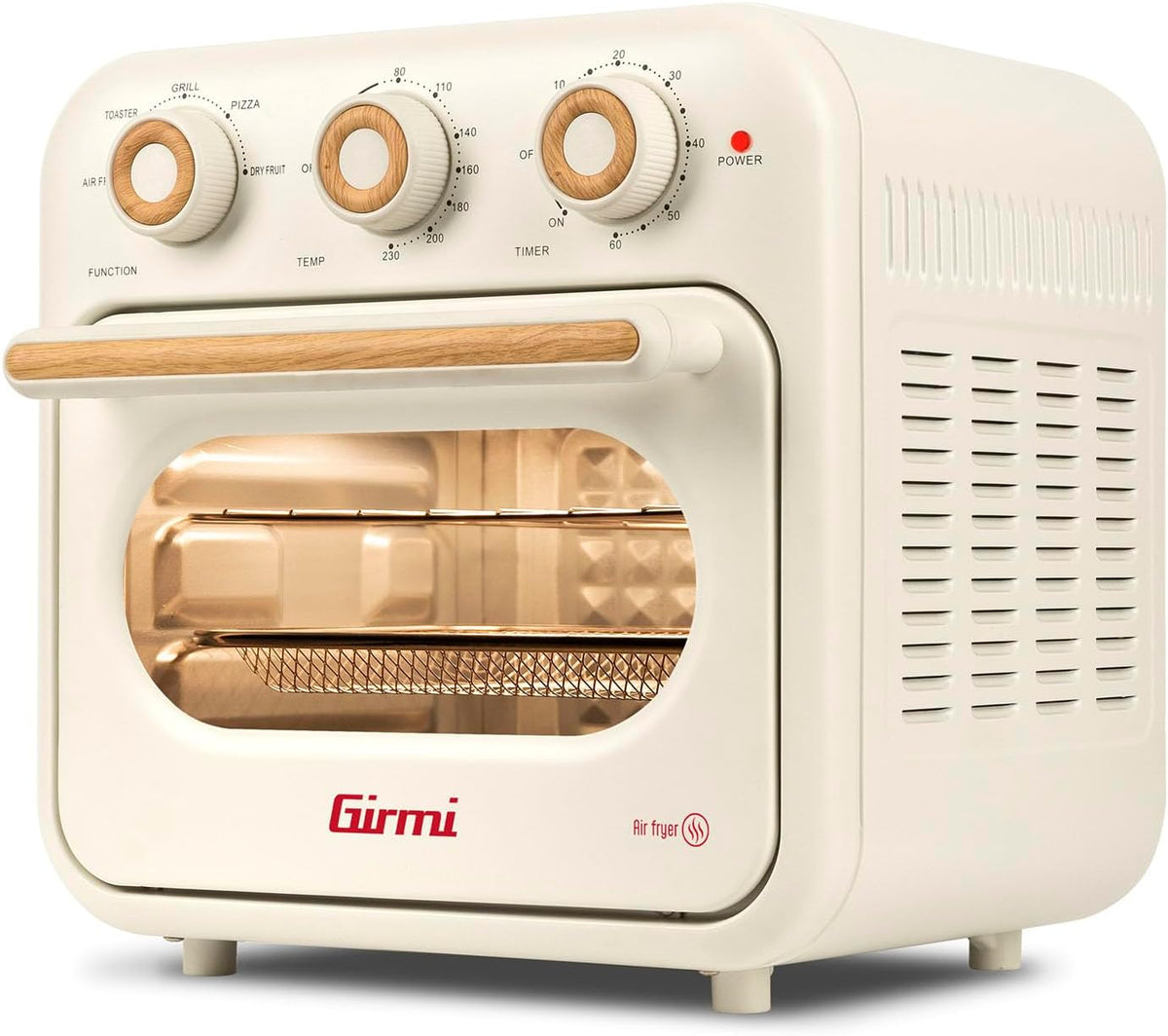 Frytkownica Girmi – FG28, 1300 W, 14 litrów, Kremowy – funkcja grilla, FG28 wielofunkcyjna na powietrze i piekarnik, wentylator Maxi, 230°C