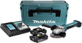 Makita Szlifierki kątowe, 18 V, 115 mm, 5,0 Ah – Niebieski/Czarny/Srebrny, oświetlenie LED