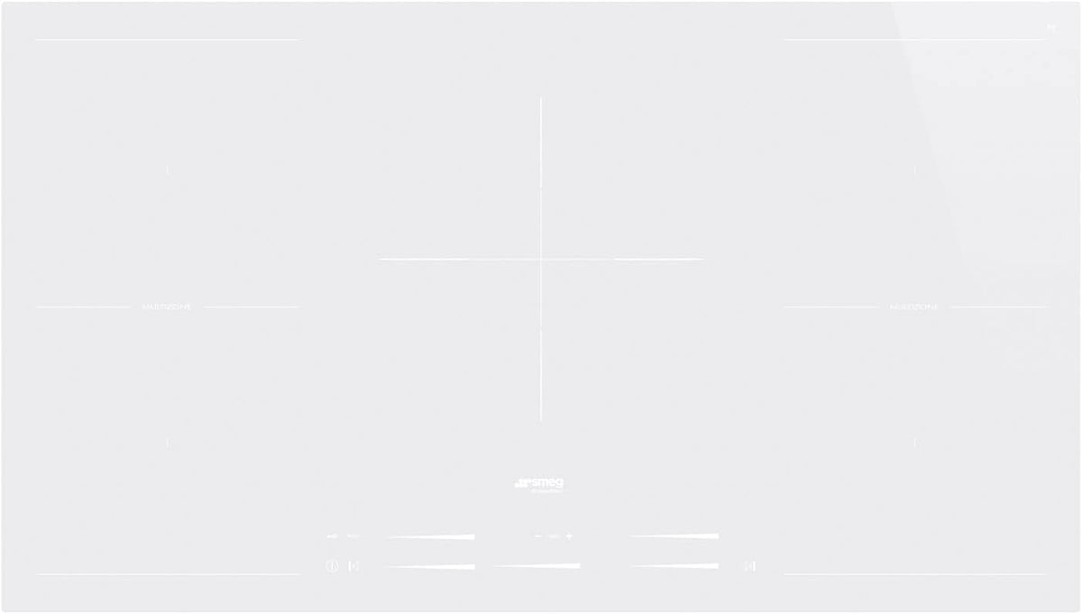 Płyta indukcyjna Smeg, kuchenka indukcyjna, 90 cm – 3 kW, 400 V, Biały, oświetlenie LED – timer, z białego szkła 90 cm